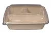 Pojemnik obiadowy 1000 ml trójdzielny kwadratowy kraft z pulpy 203x203x47 mm