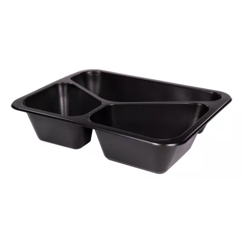 Pojemnik obiadowy 3-dzielny PP LITE 227x178x50 mm czarny