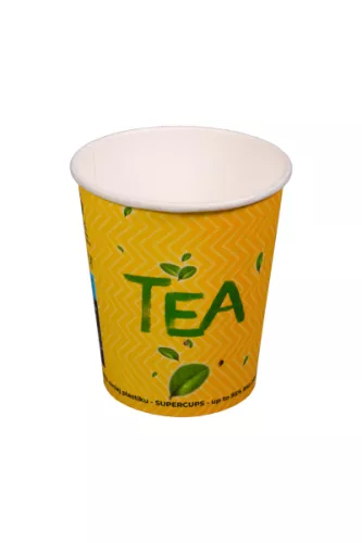 Kubek papierowy 1-warstwowy coffee & tea 200ml/9 oz śr. 80 mm (z logo żółw)
