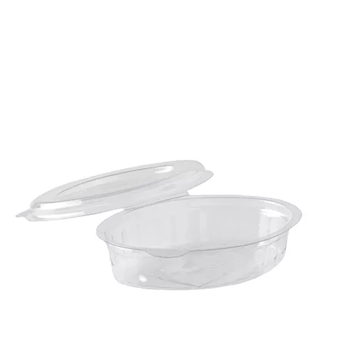 Pojemniki dressingowe z przykrywką, 30 ml PET, owalne, przezroczyste