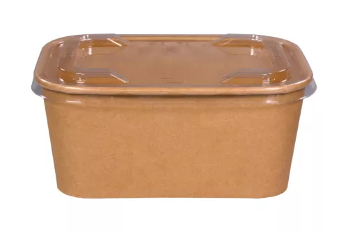 Pojemnik sałatkowy papierowy 1000 ml prostokątny kraft