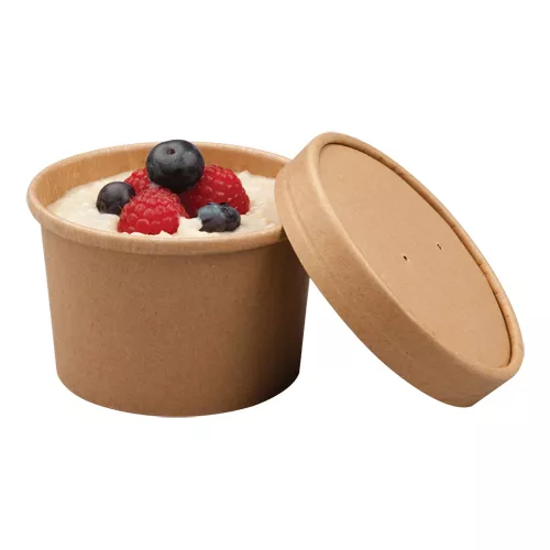 Pojemnik papierowy do zupy brązowy 225 ml DO MIKROFALI
