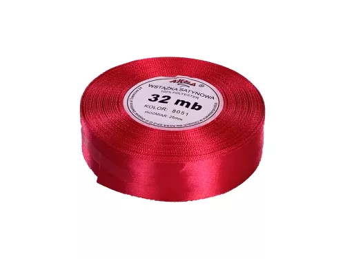 Wstążka satynowa 25mm/32m różowa