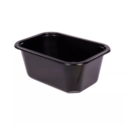 Tacka 1-komorowa 650 ml 160x112x66 mm MINI PP czarna do zgrzewu