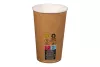 Kubek papierowy 1-warstwowy kraft GREEN LEAF 400ml/16 oz śr. 90 mm (z logo żółw)
