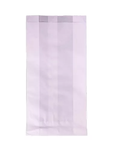 Torba papierowa fałdowa biała 25x12x5 cm