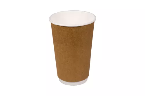 Kubek papierowy 2-warstwowy brązowo-biały 400 ml śr. 90 mm