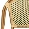 Krzesło ogrodowe PARIS zielono-kremowe, aluminiowa rama, rattan syntetyczny