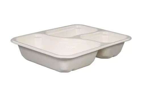 Pojemnik do zgrzewu z trzciny cukrowej 227x178x43 BIOLAMINAT 3-dzielny