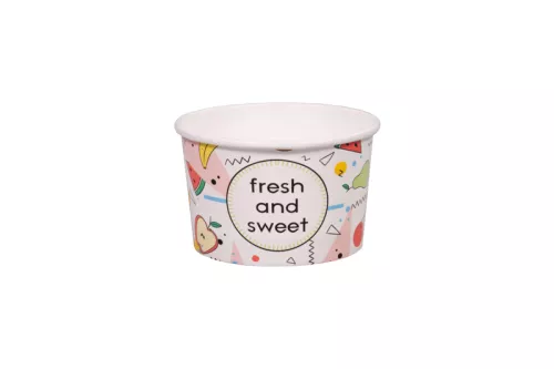 Pojemnik papierowy na lody i desery 130ml - wzór fresh and sweet
