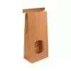 Torebka papierowa 245x115x70 mm klockowa laminowana z okienkiem i zamknięciem