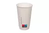 Kubek papierowy premium 400ml śr. 90 mm 2-warstwowy biały (z logo żółw)