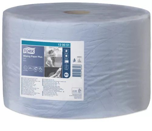 Czyściwo papierowe Tork Premium do średnich zabrudzeń, niebieskie W1, szer. 23,5cm