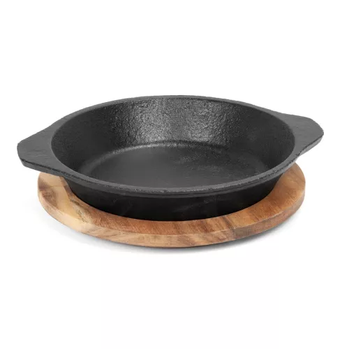 Drewniana podstawka do patelni żeliwnej , brytfanny O16 cm