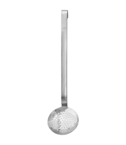 Łyżka cedzakowa 37 cm, śr. 12 cm, stalowa premium