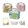 Pudełko z uchwytem z motywem PLUSZOWE MISIE / TEDDY BEARS + zeszyt z zadaniami i kredki (mix)