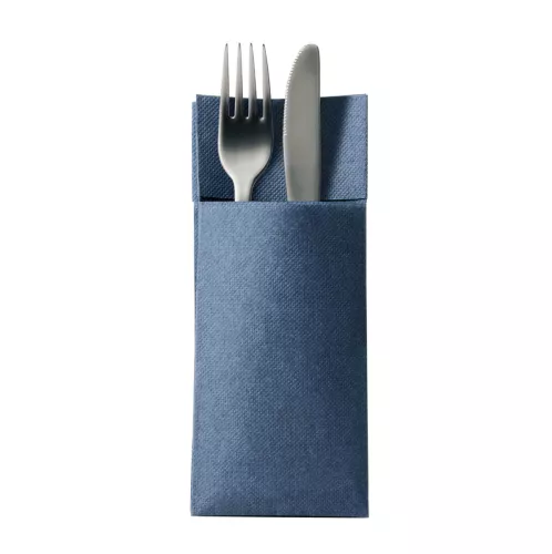 Etui na sztućce DUNI - serwetki kangurki, granatowe 32x38cm 2w