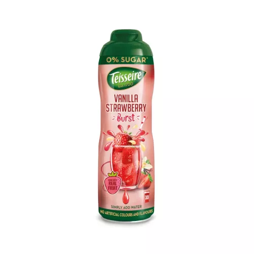 Syrop Teisseire Kids - WANILIA I TRUSKAWKA BEZ CUKRU 0,6L bidon stalowy