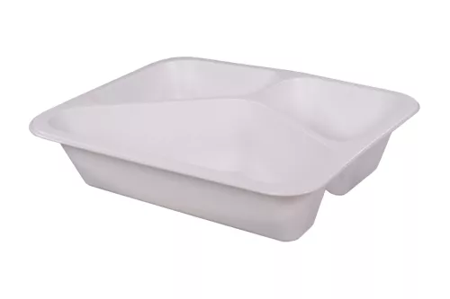 Pojemnik obiadowy 3-dzielny biały 227x178x50 mm LITE do zgrzewu