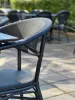 Fotel ogrodowy MONACO czarny, aluminiowa rama, texteline