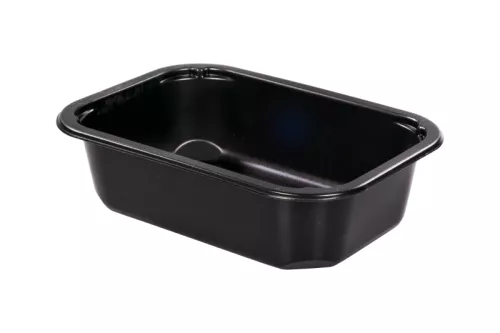 Tacka 1-komorowa 450 ml 160x112x45 mm MINI PP czarna do zgrzewu