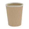 Kubek papierowy kraft 2-warstwowy prążkowany 225 ml