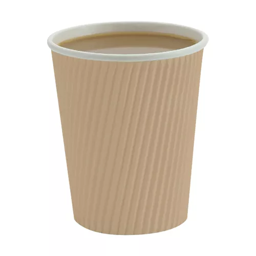 Kubek papierowy kraft 2-warstwowy prążkowany 225 ml