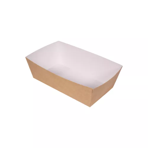 Tacka papierowa 145x80x55 mm biało-brązowa