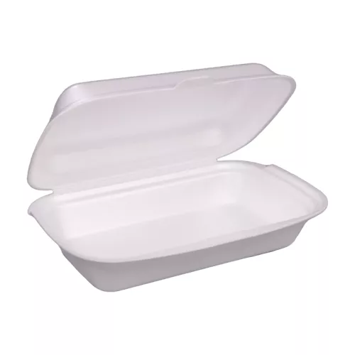 Menu Box połówka biały styropianowy 23,5x16x7 cm