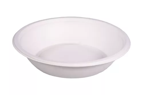 Miska 550/750 ml biała z pulpy z trzciny cukrowej śr.195 mm