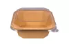 Papierowy pojemnik sałatkowy Stretto™ 750 ml kwadratowy kraft 154x154x54 mm