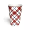 Kubek papierowy 2-warstwowy JASNA KRATKA 400 ml śr. 90 mm, czerwony (z logo żółw)