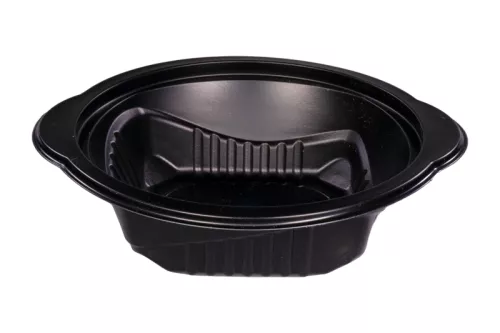 Miska czarna 350ml do dań gorących żebrowana