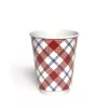 Kubek papierowy 2-warstwowy JASNA KRATKA 300 ml śr. 90 mm, czerwony (z logo żółw)