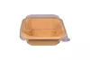 Papierowy pojemnik sałatkowy Stretto™ 300 ml kwadratowy kraft 125x125x35 mm