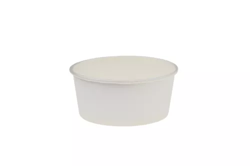 Pojemnik papierowy na lody i desery 350ml niski biały