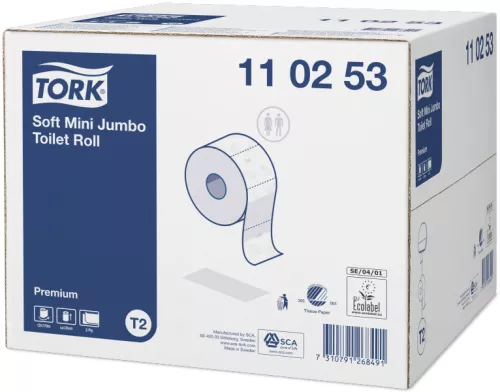 Papier toaletowy Tork mini jumbo miękki Premium, biały T2