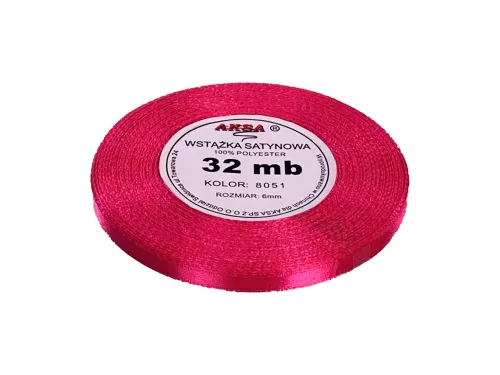 Wstążka satynowa 6mm/32m różowa