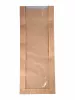 Torba papierowa fałdowa 43x17x6 cm brązowa kraft z okienkiem perforowanym z folii PP w fałdzie