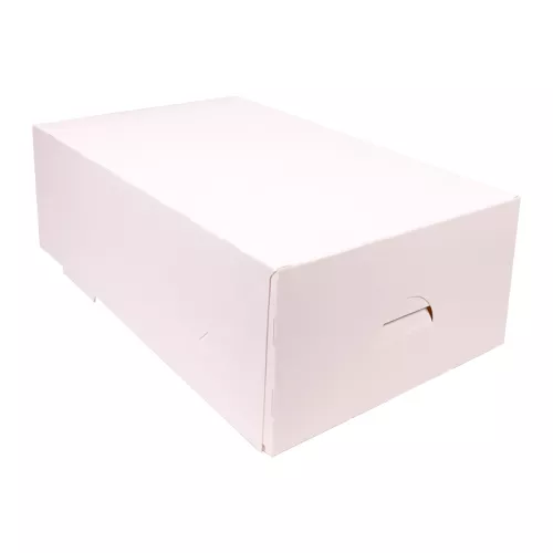 Kartonik na ciasto 21x12,5x7 cm z klapą, składany z tektury litej