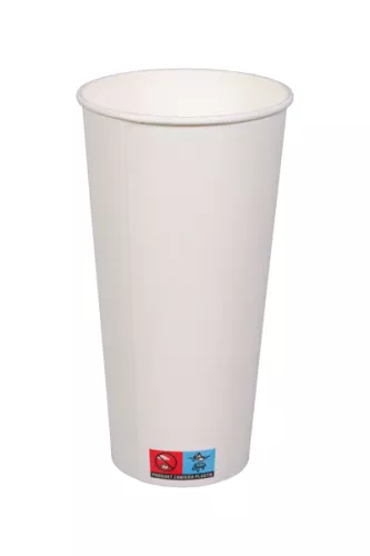Kubek papierowy 1-warstwowy biały 500ml/22 oz śr. 90 mm (z logo żółw)