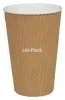 KUBEK PAPIEROWY 2-WARSTWOWY  KRAFT KARBOWANY 400 ML  ŚR.90 MM