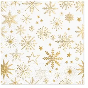 Serwetki papierowe świąteczne 33x33 cm SHINY SNOWFLAKES