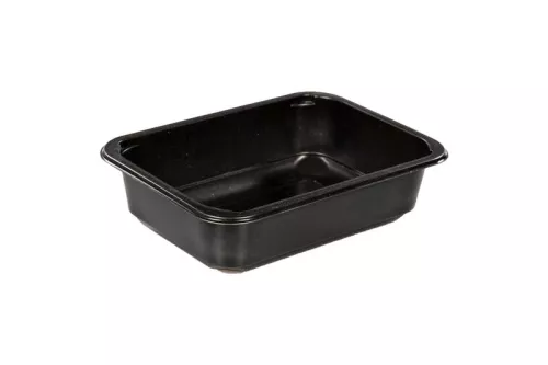 Pojemnik obiadowy 187x137x50mm 850ml NIEDZIELONY MEDIUM gładki czarny (W1/602)
