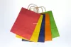 Torba papierowa klockowa 240x100x320 mm mix kolorów uchwyt skręcany