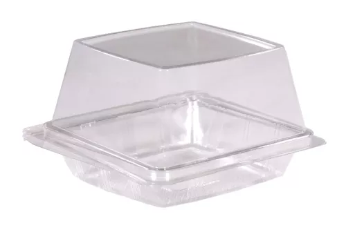 Pojemnik na Hamburgera / Kawałek ciasta 108x102x82 mm z wieczkiem na zawiasie
