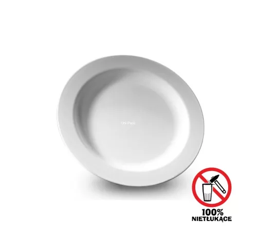 Nietłukący talerz PC średni 24cm biały z poliwęglanu