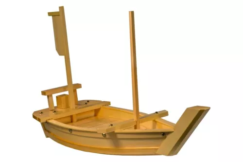 Łódka drewniana dekoracyjna sushi 60 cm