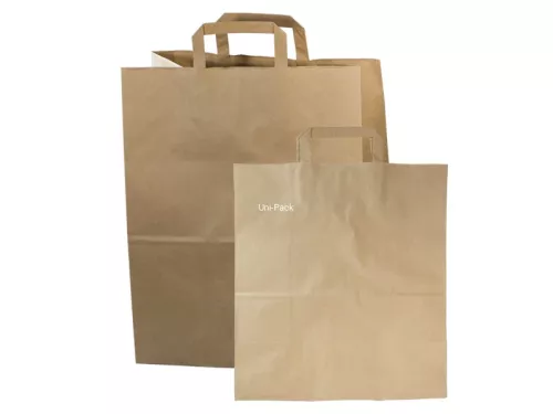 Torba papierowa klockowa 320x180x270 mm brązowa eco/kraft uchwyt płaski