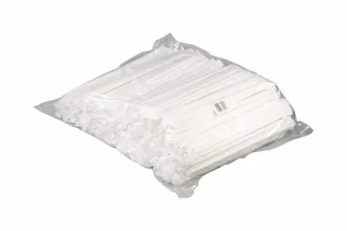 Słomka papierowa biała w papierku śr. 6mm, dł. 20,3cm